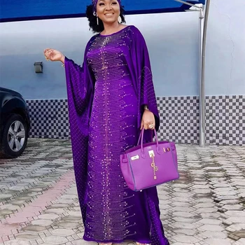 WOMEN'S Dress Autumn Industrial Hot Drilling Beads Silk Satin Crew Neck Wide Bat Sleeve Dress Robes Collocation Headscarf
WOMEN'S Dress Autumn Industrial Hot Drilling Beads Silk Satin Crew Neck Wide Bat Sleeve Dress Robes Collocation Headscarf