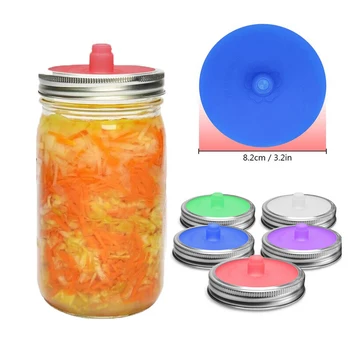 Waterless Fermentation Airlocks Lids Fermenting Sprout Covers Lid With Metal Ring For Sauerkraut Kimchi Pickles Kitchen Tools 
Waterless Fermentation Airlocks Lids Fermenting Sprout Covers Lid With Metal Ring For Sauerkraut Kimchi Pickles Kitchen Tools