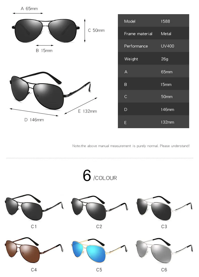 Klasyczne męskie Spolaryzowane okulary przeciwsłoneczne Pilot Okulary korekcyjne na receptę 1588MO 10 H4da6d7beb4154cb2a5e977f27917326aH