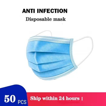 Anti-Pollution 3 Laye Mask 50pcs Anti-Dust Disposable Face Masks Elastic Ear Loop Dust Filter Safety Mask In Stock
Anti-Pollution 3 Laye Mask 50pcs Anti-Dust Disposable Face Masks Elastic Ear Loop Dust Filter Safety Mask In Stock