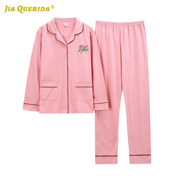 Pajamas Set Spring Autumn New Soft Turn Down Collar Front Pocket Long Sleeve Long Pants Sleepwear Fashion Style Casual Style
Pajamas Set Spring Autumn New Soft Turn Down Collar Front Pocket Long Sleeve Long Pants Sleepwear Fashion Style Casual Style