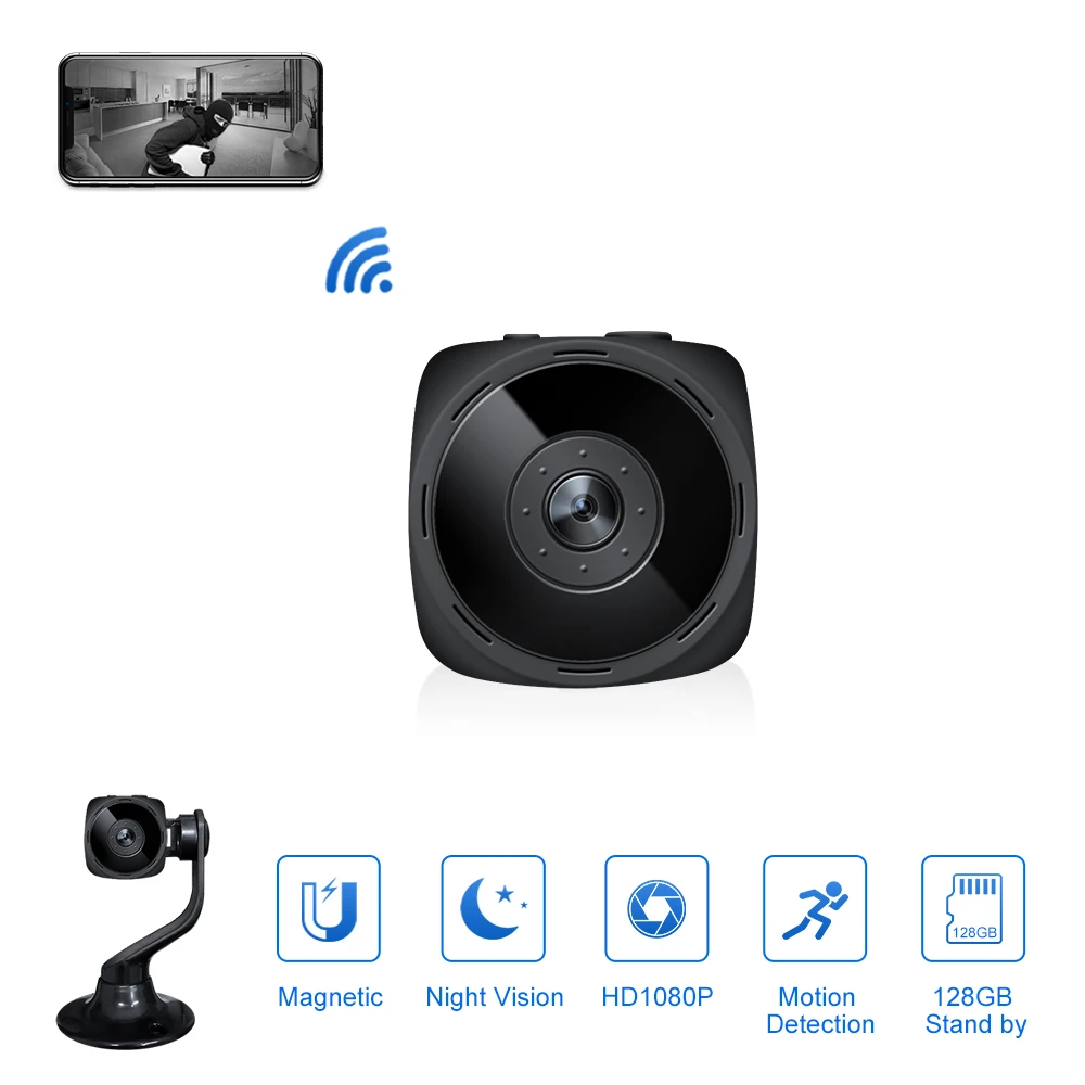 Фото Экшн-камера с Wi-Fi подключением Камера 1080p проектор для домашнего безопасности в