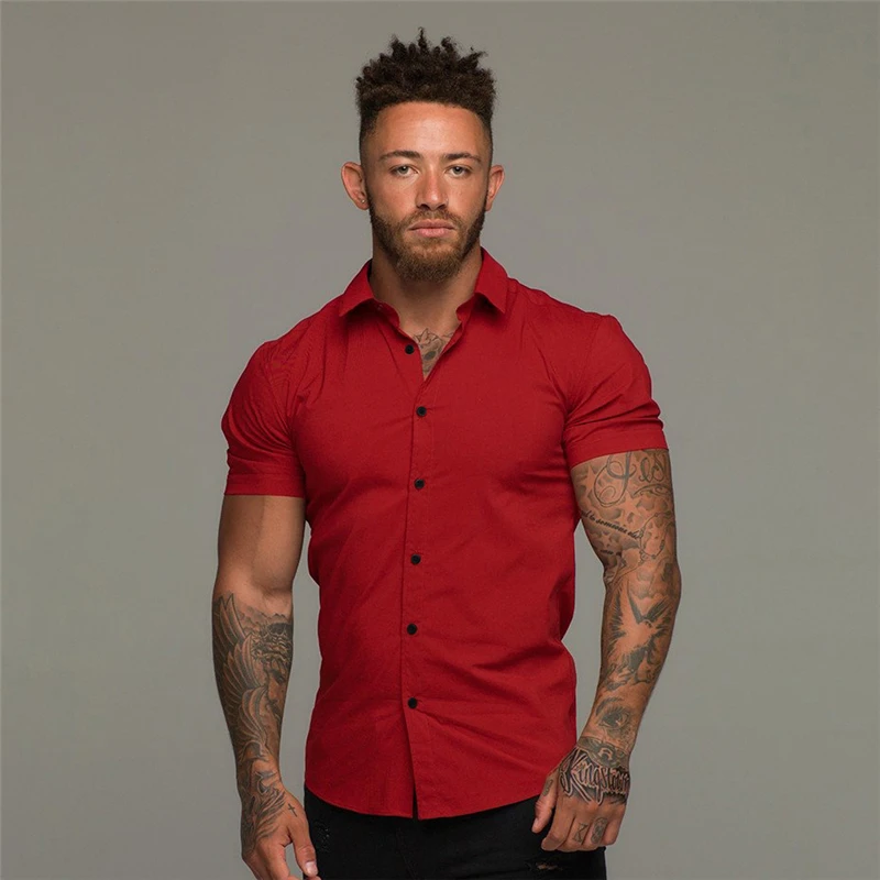 High Quality Non-ironing Men Dress Shirt Summer Fashion Short Sleeve Cardigan Solid Blouse Male Clothing Slim Fit Business Shirt
High Quality Non-ironing Men Dress Shirt Summer Fashion Short Sleeve Cardigan Solid Blouse Male Clothing Slim Fit Business Shirt