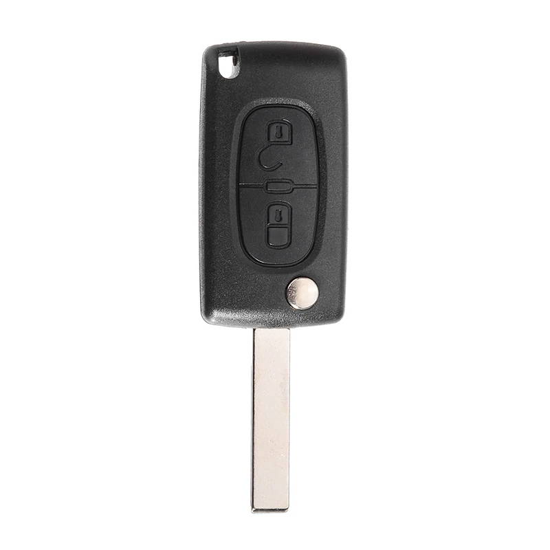 For Peugeot 307 308 407 408 207 2 Buttons Remote Flip Folding Key Shell Uncut Blade Replacement Fob Case No Logo