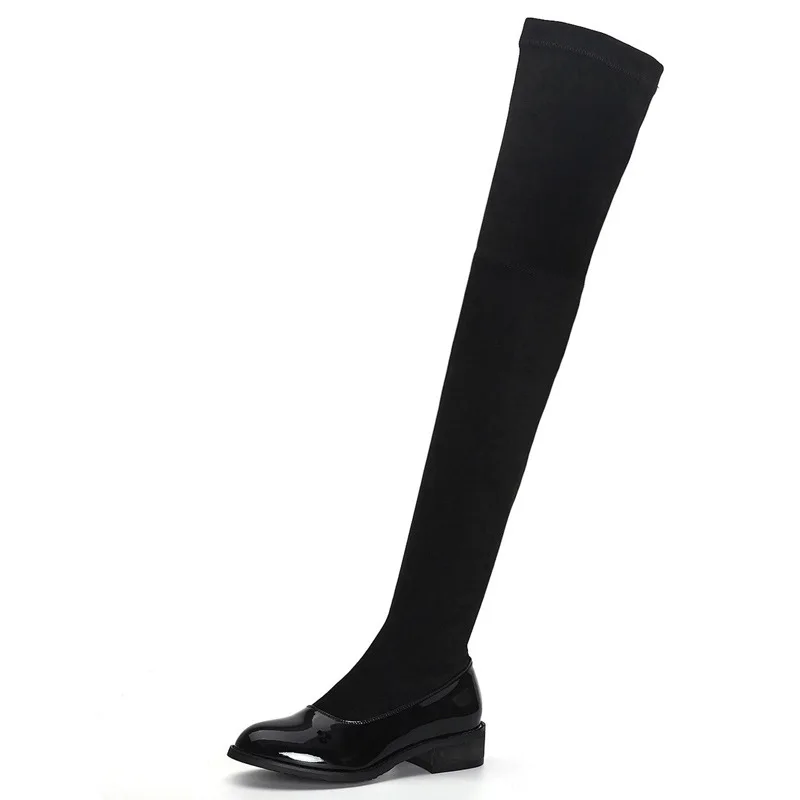 Winter Party Boots New Black Flock Over The Knee Boots Women Thigh High PU Boot Low Heel Round Toe Shoes Woman
Winter Party Boots New Black Flock Over The Knee Boots Women Thigh High PU Boot Low Heel Round Toe Shoes Woman