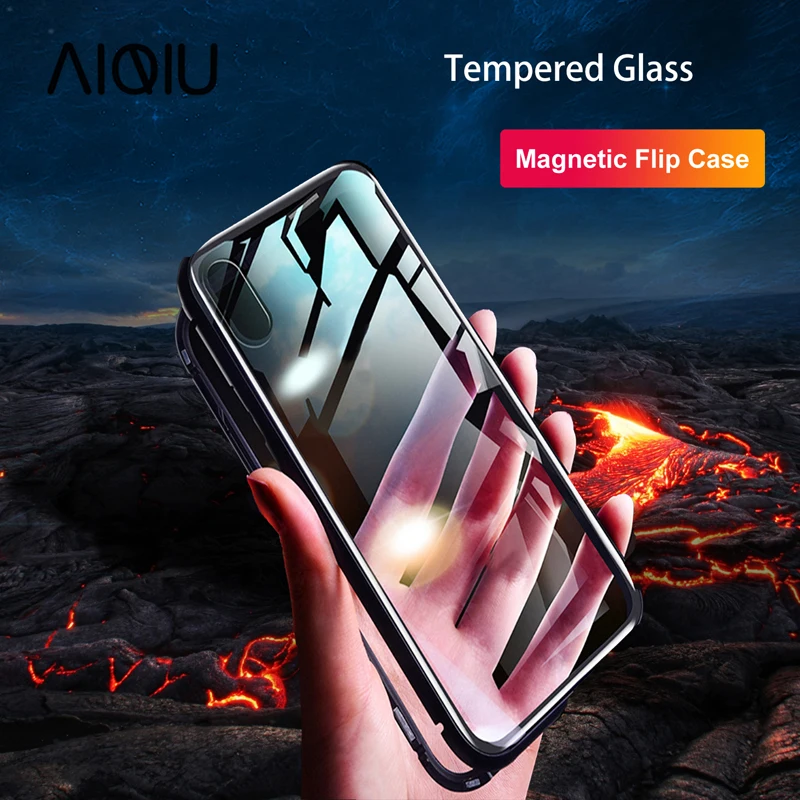 AIQIU Metal Magnetic Adsorption Cover Case for iPhone XR XS MAX X 8 Plus 7 6 s Plus + Metal Tempered Glass Shockproof Cover Case
AIQIU Metal Magnetic Adsorption Cover Case for iPhone XR XS MAX X 8 Plus 7 6 s Plus + Metal Tempered Glass Shockproof Cover Case