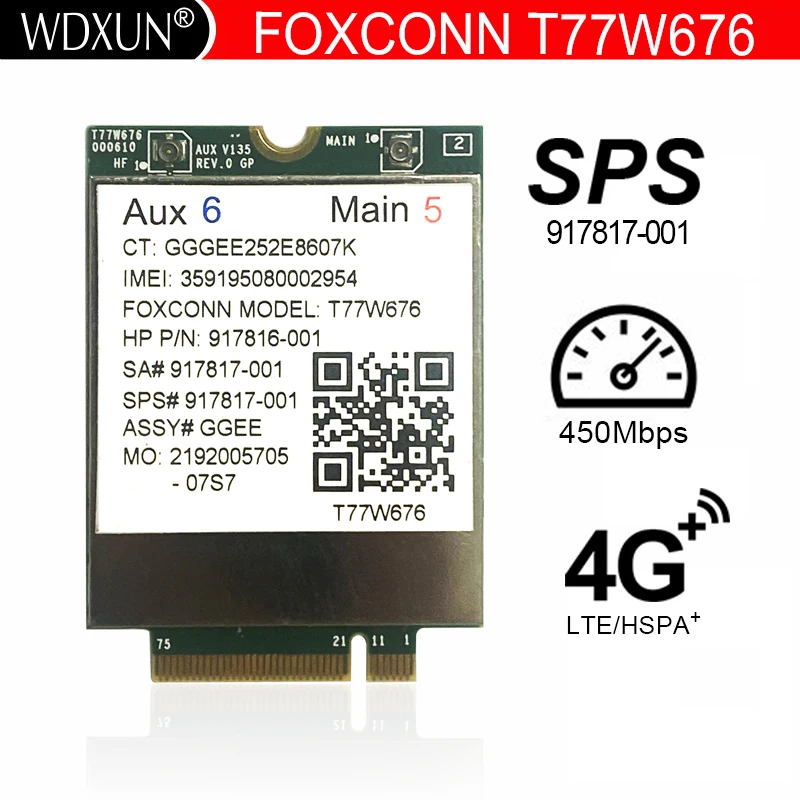 LT4220 X12 LTE 4G WWAN T77W676 917817-100 Мбит/с LTE модем для HP Elite X21013 G3 EliteBook X360 450 G3
LT4220 X12 LTE 4G WWAN T77W676 917817-100 Мбит/с LTE модем для HP Elite X21013 G3 EliteBook X360 450 G3