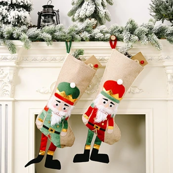 Large Christmas Stocking Linen Nutcracker Figures Soldier Gifts Bag Xmas Tree Ornaments Kids Candy Bags New Year Golden Velvet
Large Christmas Stocking Linen Nutcracker Figures Soldier Gifts Bag Xmas Tree Ornaments Kids Candy Bags New Year Golden Velvet