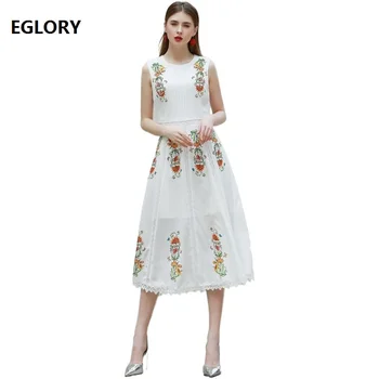 Luxury Dress 2020 Summer Fashionable Women O-Neck Hand Made Beading Flower Print Hollow Out Lace Embroidery Mid-Calf White Dress
Luxury Dress 2020 Summer Fashionable Women O-Neck Hand Made Beading Flower Print Hollow Out Lace Embroidery Mid-Calf White Dress