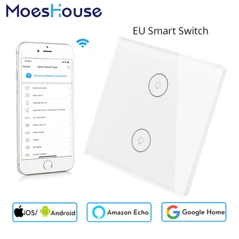 Wifi Smart Switch EU 2/3 Way Multi-control Association APP Remote Control Works with Amazon Alexa Google Home for Smart Life
Wifi Smart Switch EU 2/3 Way Multi-control Association APP Remote Control Works with Amazon Alexa Google Home for Smart Life