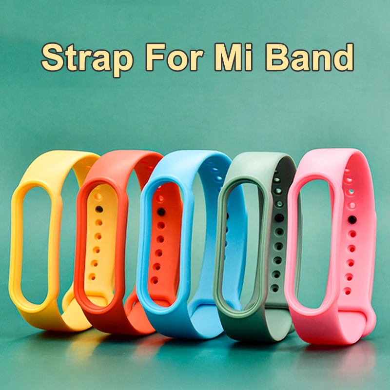 Ремешок силиконовый для Xiaomi Smart Band 6 5 4 3 сменный спортивный цветной ТПУ Браслет