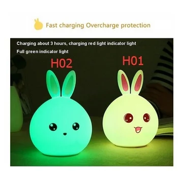 Cute Rabbit Silicone Light New Style Rabbit Multicolor Sensor Silicone Night Light Rechargeable Lamp
Cute Rabbit Silicone Light New Style Rabbit Multicolor Sensor Silicone Night Light Rechargeable Lamp