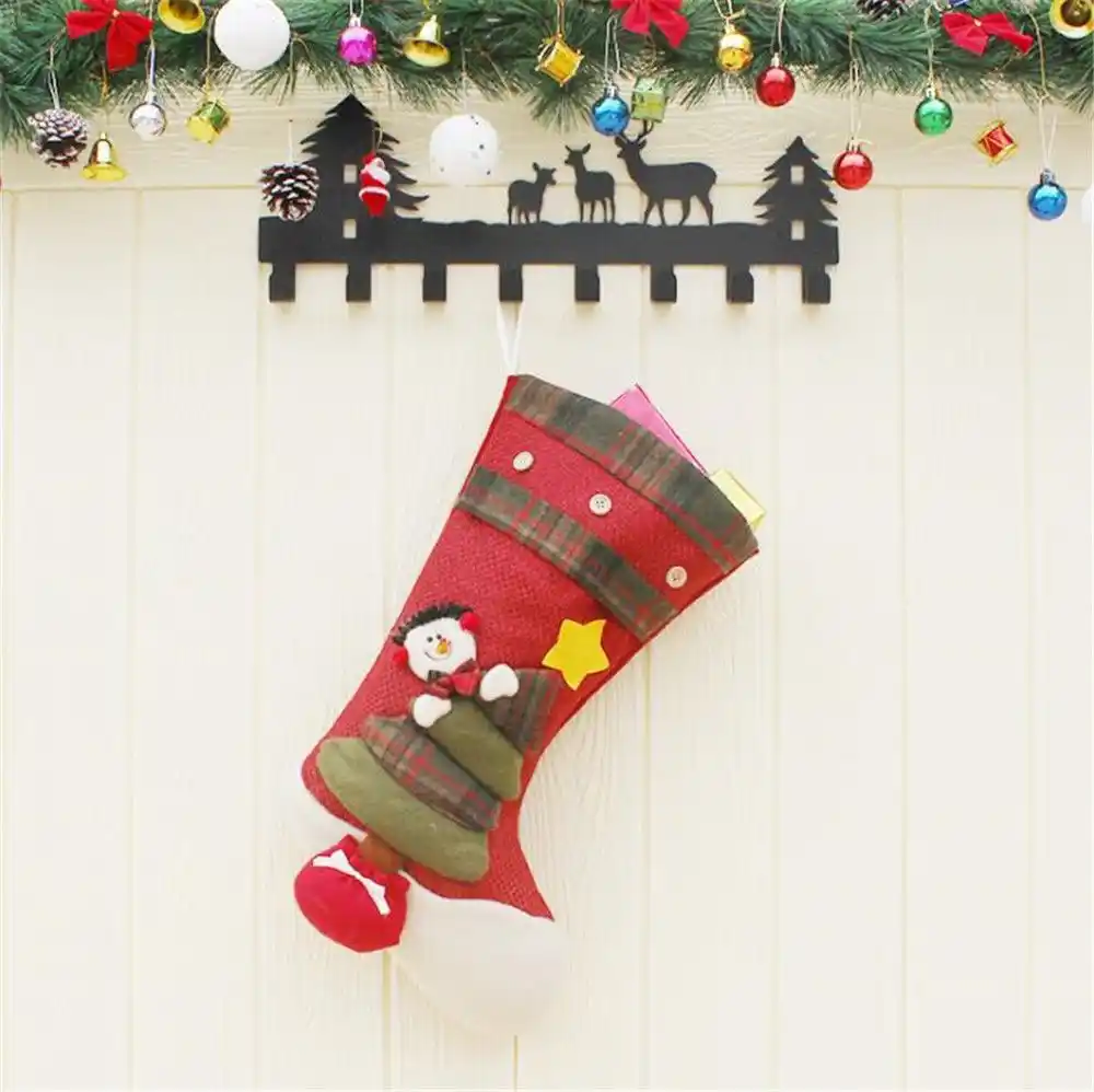 christmas gift socks candy bags pendant santa claus snowman cute