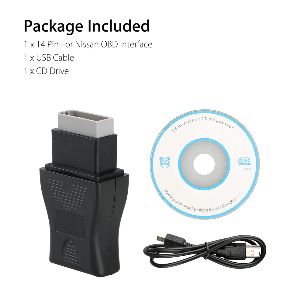 14 Pin For Nissan Consult Interface USB Diagnostic OBD Fault Code Cable Tool HW 