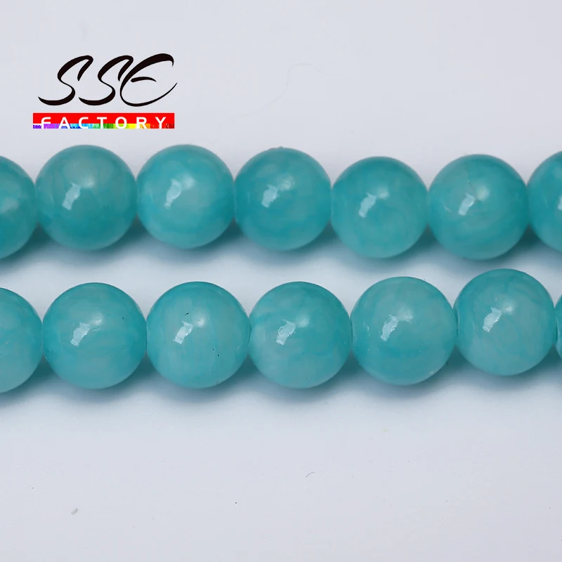

Natural Stone Sky Blue Chalcedony Jades Beads Round Loose Spacer Beads For Jewelry Making 4/6/8/10/12mm DIY Handmade Bracelets