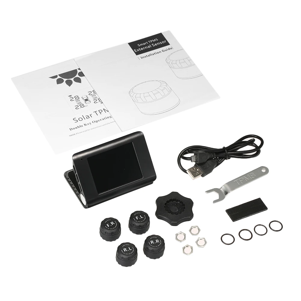 Foldable Wireless Tire Pressure Monitoring System Solar Power 4 Sensors Tire Gauge with External Sensor for Car SUV
Foldable Wireless Tire Pressure Monitoring System Solar Power 4 Sensors Tire Gauge with External Sensor for Car SUV