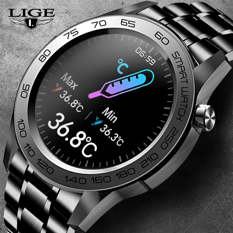 LIGE 2022 Smart Watch Men Temperature 1.54'' Full Touch Fitness Tracker Heart Rate Blood Pressure Men Smartwatch For Android IOS
LIGE 2022 Smart Watch Men Temperature 1.54'' Full Touch Fitness Tracker Heart Rate Blood Pressure Men Smartwatch For Android IOS