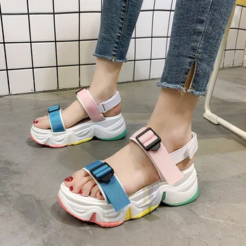 Rainbow bottom sports sandals female Summer 2020 all-match fairy style casual pine cake thick bottom beach shoes
Rainbow bottom sports sandals female Summer 2020 all-match fairy style casual pine cake thick bottom beach shoes