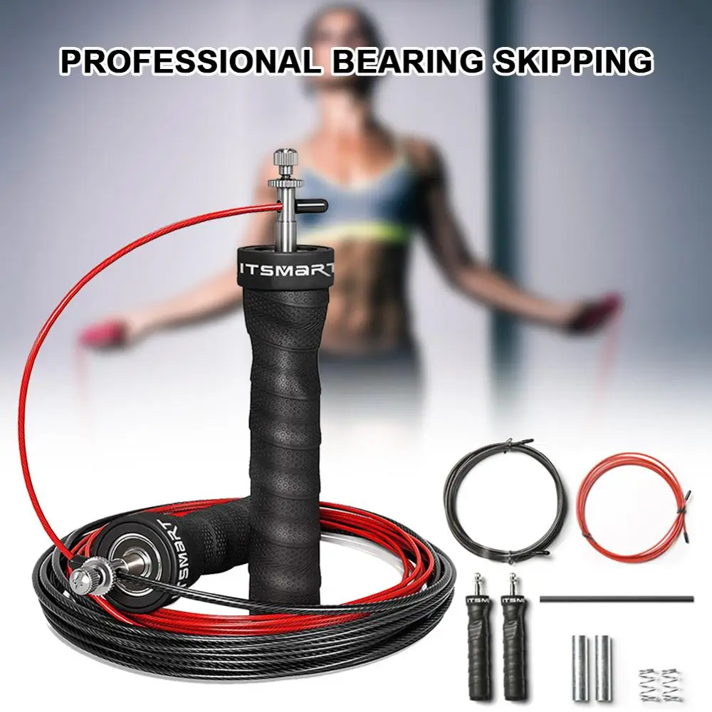 

(Ship Now) Fitness Speed Jump Rope Crossfit Skipping Ropes Pro Ball Bearings Anti-Slip Handles Sports Weighted Training