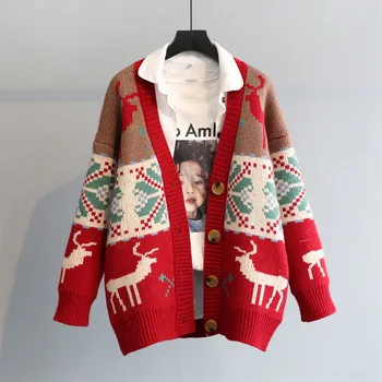 SONDR 2020 Female Cardigan Sweater Casual Knit Christmas Deer Snow Pattern Button Over Size New Autumn Women's Clothing
SONDR 2020 Female Cardigan Sweater Casual Knit Christmas Deer Snow Pattern Button Over Size New Autumn Women's Clothing