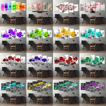 Modern Canvas Painting 5 Pieces Combination Flower Poster Abstract Color Flower Red Pink Blue Green Decoration Living Room Wall
Modern Canvas Painting 5 Pieces Combination Flower Poster Abstract Color Flower Red Pink Blue Green Decoration Living Room Wall