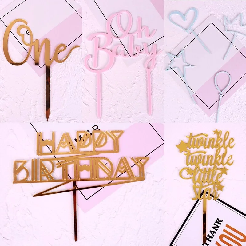 Acrylic Baking cake Insert Cake Topper Card Banner Happy Birthday Cake Topper For r Baby Shower Birthday Party Decoration
Acrylic Baking cake Insert Cake Topper Card Banner Happy Birthday Cake Topper For r Baby Shower Birthday Party Decoration