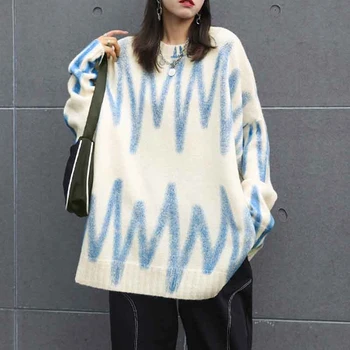 SeeBeautiful Large Size Knitted Sweater O Neck Long Sleeve Pullover New Fashion 2020 Autumn Winter Women Tide T839
SeeBeautiful Large Size Knitted Sweater O Neck Long Sleeve Pullover New Fashion 2020 Autumn Winter Women Tide T839