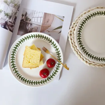 1PCS ceramics plate Green leaf pattern European Simple Household Steak dessert samll plate kitchen accessories
1PCS ceramics plate Green leaf pattern European Simple Household Steak dessert samll plate kitchen accessories