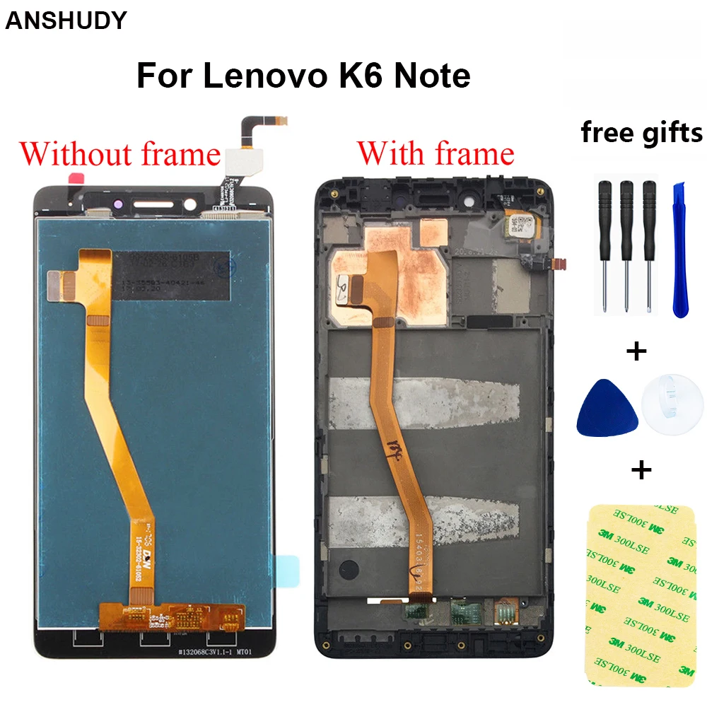 Для lenovo K6 Note k53a48 сенсорный экран дигитайзер сенсорная панель стекло + ЖК дисплей