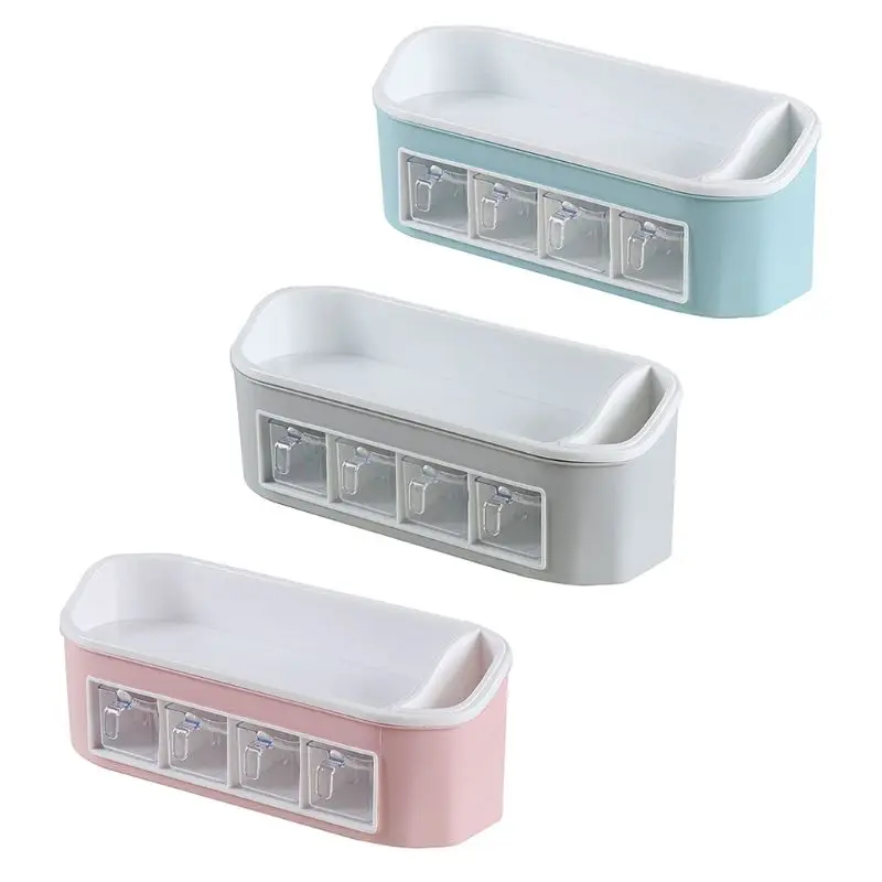 4 Grids Kitchen Seasoning Box Spice Rack Condiment Jar Storage Herb Spices Container Cooking Tools
4 Grids Kitchen Seasoning Box Spice Rack Condiment Jar Storage Herb Spices Container Cooking Tools