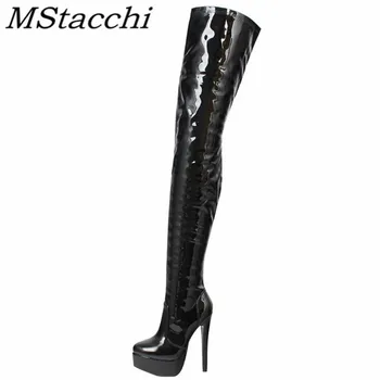 Mstacchi Patent Leather Sheep Pattern Solid Color Women Boots Waterproof Platform Round Toe Fine Heel Female Shoes Tacones 2020
Mstacchi Patent Leather Sheep Pattern Solid Color Women Boots Waterproof Platform Round Toe Fine Heel Female Shoes Tacones 2020
