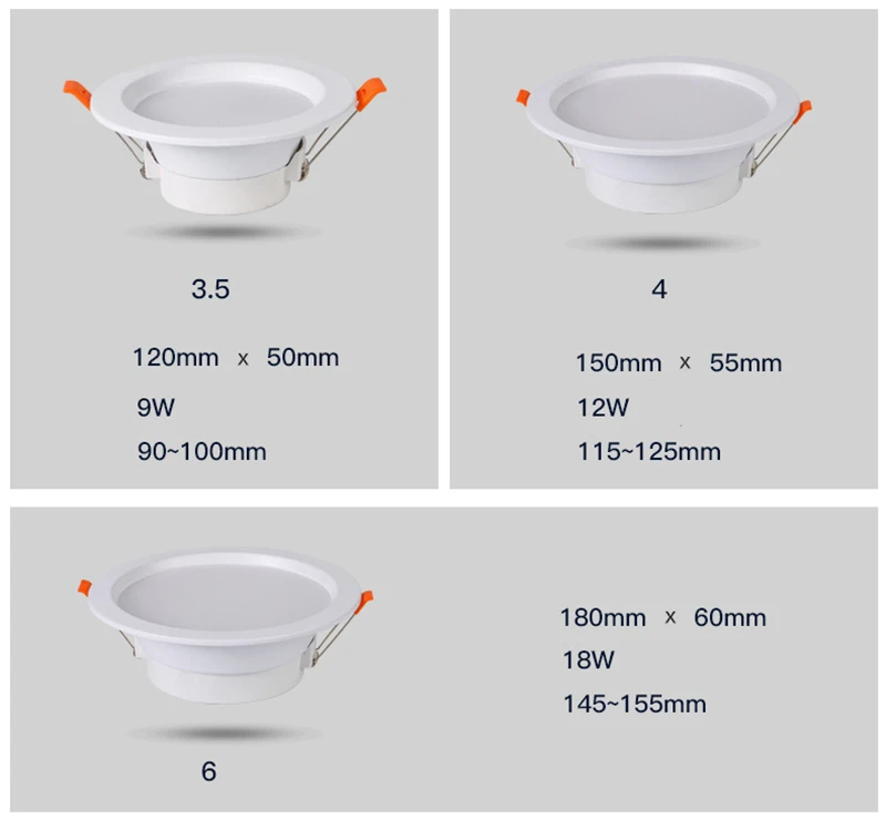 LED Downlights 5W 7W 9W 12W 15W 20W LED Ceiling Lamp Spot Lights AC220V-240V ceiling recessed Lights Indoor Lighting