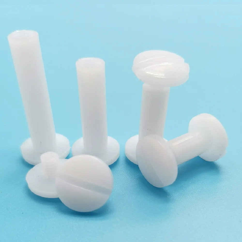 20pcs 5.5mm *L Nylon POM White or Black Book Screw Plastic Account Book Screws Male Female Docking Nut Binding Snap Rivet Screws 20pcs 5.5mm *L Nylon POM White or Black Book Screw Plastic Account Book Screws Male Female Docking Nut Binding Snap Rivet Screws