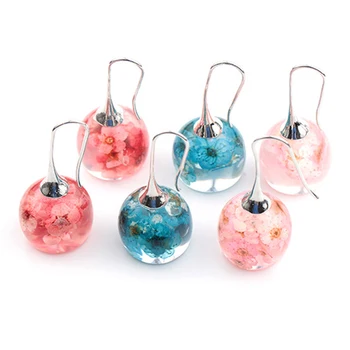 1 pair Creative Personality New Resin Spheres Handmade Dry Flower Female Drop Earrings For Women Gift
1 pair Creative Personality New Resin Spheres Handmade Dry Flower Female Drop Earrings For Women Gift