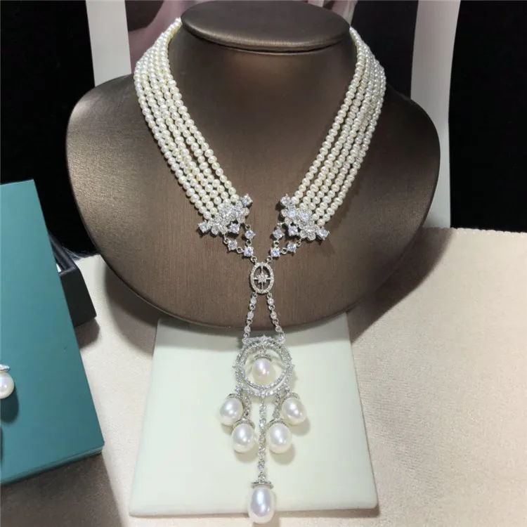 Micro inlay zircon clasp accessory 45-48cm 3-4mm white freshwater pearl necklace fashion jewelry
Micro inlay zircon clasp accessory 45-48cm 3-4mm white freshwater pearl necklace fashion jewelry