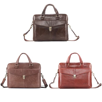 LJL-PI UNCLE Men's Retro Leather Briefcase Shoulder Bag Casual Tote Backpack 14-Inch Computer Bag with Lock
LJL-PI UNCLE Men's Retro Leather Briefcase Shoulder Bag Casual Tote Backpack 14-Inch Computer Bag with Lock