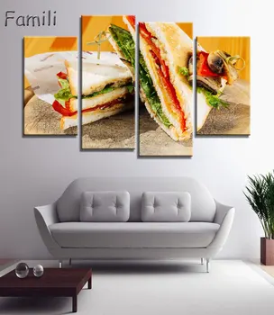 

4pcs Delicious Vegetable Pizza HD Print Poster Frameless Painting Canvas Art Resturant Fast Food Store Wall Decor Good Printing
