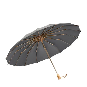 Three-folding Sun Umbrella with Wooden Handle Strong 16 Umbrella Ribs Rain Women Men Sunshade Dual-use Portable Parasol
Three-folding Sun Umbrella with Wooden Handle Strong 16 Umbrella Ribs Rain Women Men Sunshade Dual-use Portable Parasol