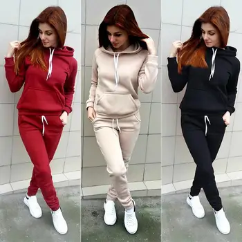 Solid Color Long Sleeve Hoodies Outfits Set Fleece Tracksuit Hooded Hedging Women's Autumn Winter Solid Color
Solid Color Long Sleeve Hoodies Outfits Set Fleece Tracksuit Hooded Hedging Women's Autumn Winter Solid Color