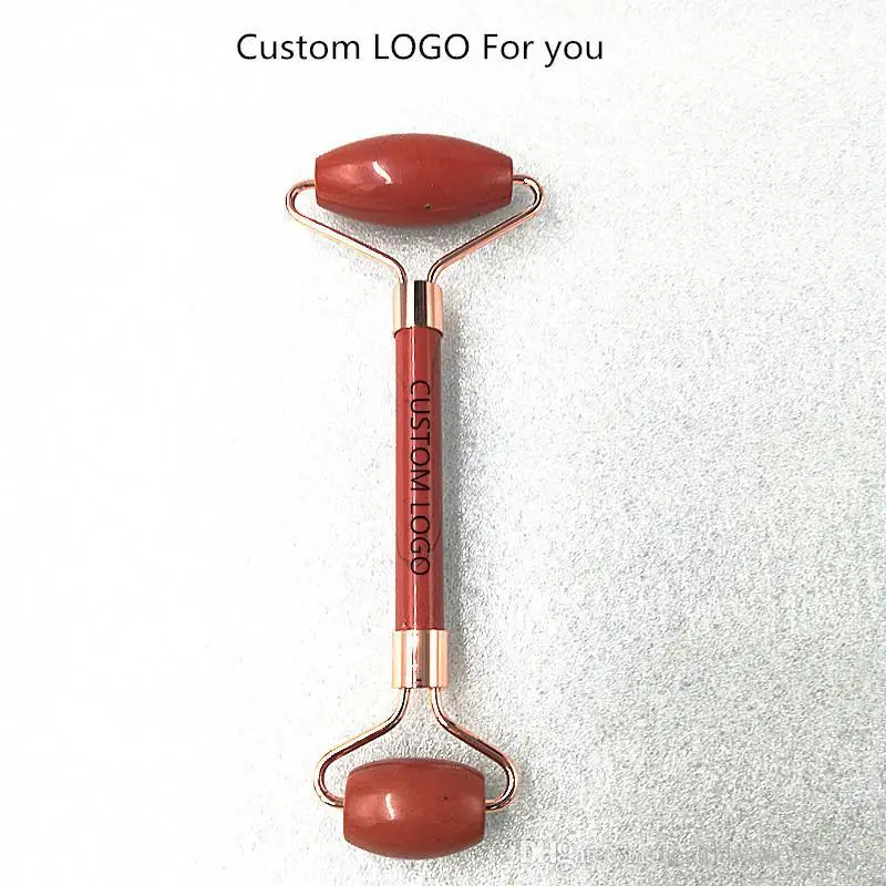 KCONYD Factory Wholesale Natural Jade Face Roller-Red Stone-Straight hand-Classic stents |