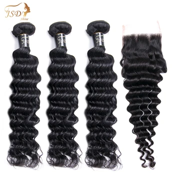 Deep Wave Human Hair Bundles With Closure Brazilian Hair Weave 3 Bundles With Closure Non Remy JSDShine Hair Weft With Closure
Deep Wave Human Hair Bundles With Closure Brazilian Hair Weave 3 Bundles With Closure Non Remy JSDShine Hair Weft With Closure