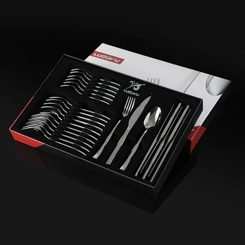 European Style Dinnerware Sets Stainless Steel Thicken 24pcs Steak Knife Gift Package Cuchillos De Cocina Home Garden BE50DS
European Style Dinnerware Sets Stainless Steel Thicken 24pcs Steak Knife Gift Package Cuchillos De Cocina Home Garden BE50DS
