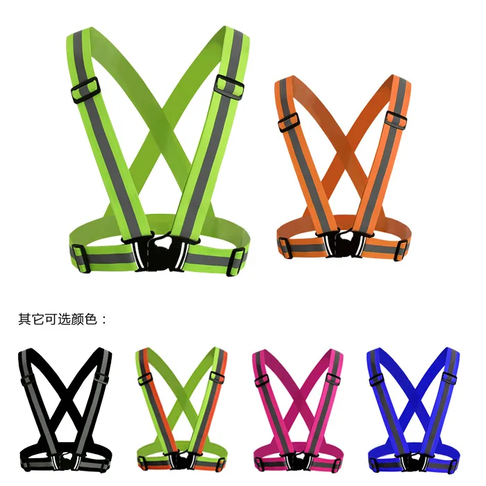 Reflective Gallus Night Running Riding Reflective Clothing Reflective Vest Adjustable Safety Vest Waistcoat Reflective Elastic B