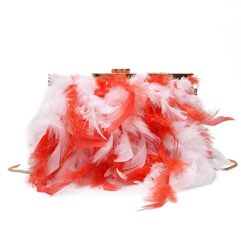 A new 2019 Turkey feather top designer designed a saddle bag with feathers that slant across one shoulder for women WW057
A new 2019 Turkey feather top designer designed a saddle bag with feathers that slant across one shoulder for women WW057