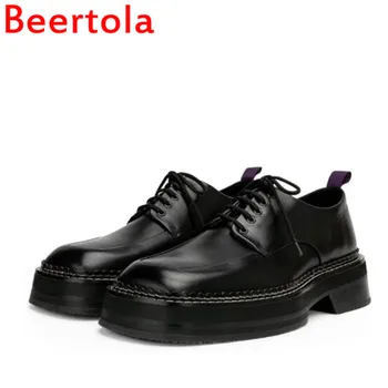 Designer Women Shoes Thick Bottom Retro Square Toe Flats Shoes Casual Sapato Feminino Lace Up Chaussures Femme Black Color
Designer Women Shoes Thick Bottom Retro Square Toe Flats Shoes Casual Sapato Feminino Lace Up Chaussures Femme Black Color