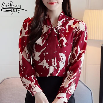 2020 Spring Red Slim Women Tops and Blouses Long Sleeve Print Chiffon Ladies Shirts Bow Blusas Mujer De Moda 8372 50
2020 Spring Red Slim Women Tops and Blouses Long Sleeve Print Chiffon Ladies Shirts Bow Blusas Mujer De Moda 8372 50