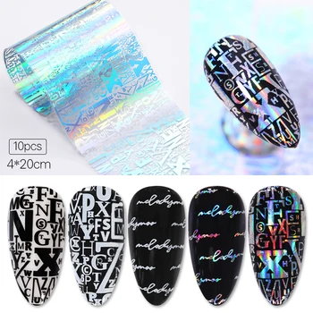 10Pcs/Set Holographics Nail Foil Stickers Laser Effect Personality Letter Pattern Nail Art Decoration Nail Transfer Sticker
10Pcs/Set Holographics Nail Foil Stickers Laser Effect Personality Letter Pattern Nail Art Decoration Nail Transfer Sticker