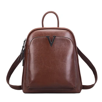 Leather Shoulder Bag fashion retro oil wax leather backpack large capacity wild simple leather bag female
Leather Shoulder Bag fashion retro oil wax leather backpack large capacity wild simple leather bag female