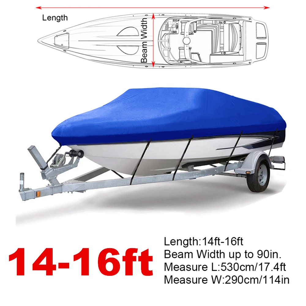 1416ft 210D Blue Trailerable Boat Covers Water Rain Proof UV Protector Speedboat Boat Cover Fishing Ski D35
1416ft 210D Blue Trailerable Boat Covers Water Rain Proof UV Protector Speedboat Boat Cover Fishing Ski D35