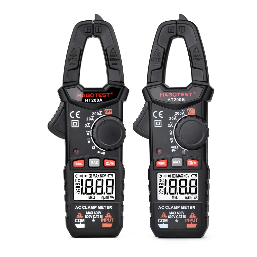 Digital Clamp Meters HT200 600V AC DC Voltage Ohm Capacitance 200A Mini Multimeter Battery Tester Palm Size 2000 Counts
Digital Clamp Meters HT200 600V AC DC Voltage Ohm Capacitance 200A Mini Multimeter Battery Tester Palm Size 2000 Counts